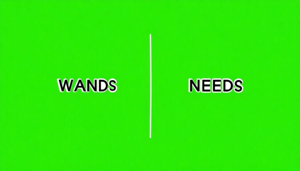 Difference Between Wants and Needs for New Budgeters - иллюстрация