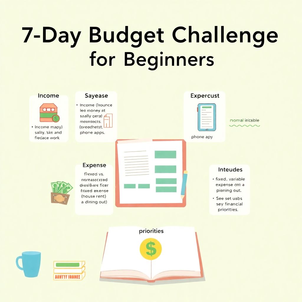 7-day budget challenge for beginners to improve financial habits and save money fast